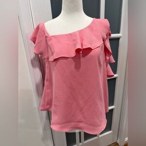 NWT pink asymmetrical blouse size s